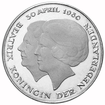 Nederland Beatrix 2½ Gulden Rijksdaalder 1980 Dubbelportret van